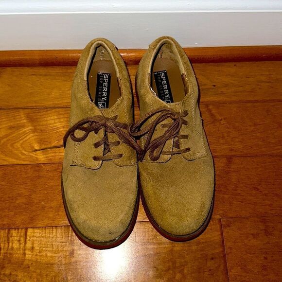 Sperry Topsider Tevin Tan Suede Shoes Sz 2.5 Wide - Picture 3 of 8